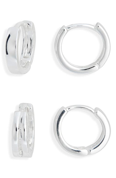 Set of 2 Demi Fine Huggie Hoop Earrings