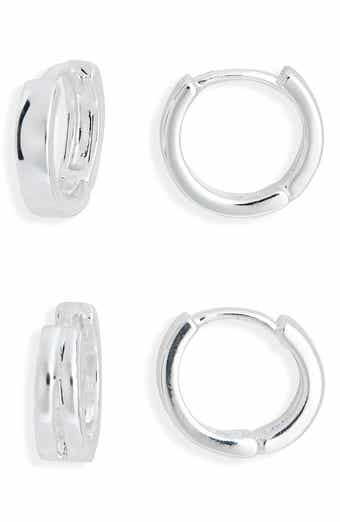 Set of 2 Demi Fine Huggie Hoop Earrings