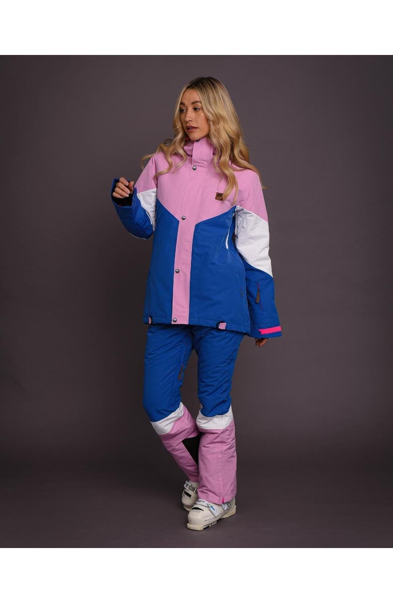 OOSC 1080 Women's Ski & Snowboard Pant - Pastel Pink, White & Blue, Alternate, color, 