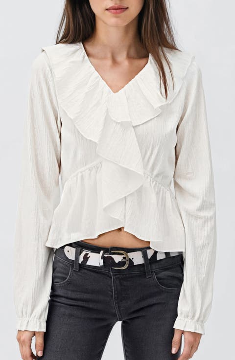 Ruffled Faux Wrap Top