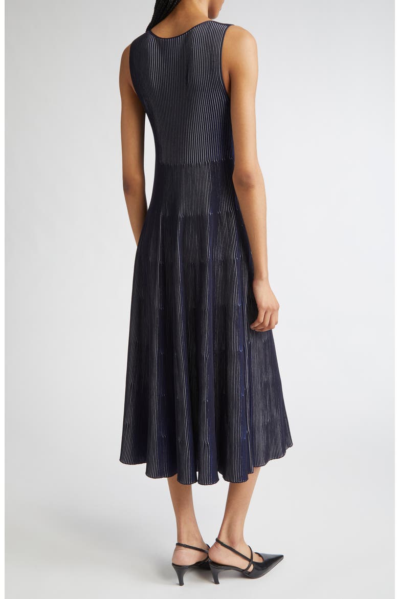Stripe Sleeveless Knit Midi Dress, Alternate, color, SOLID BLACK