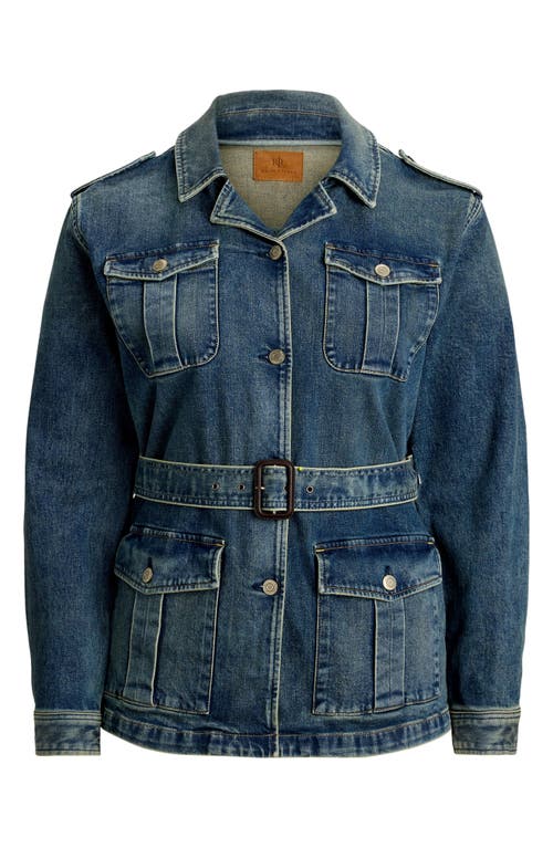 Ralph Lauren Women's Belted Denim Field Jacket In Blue