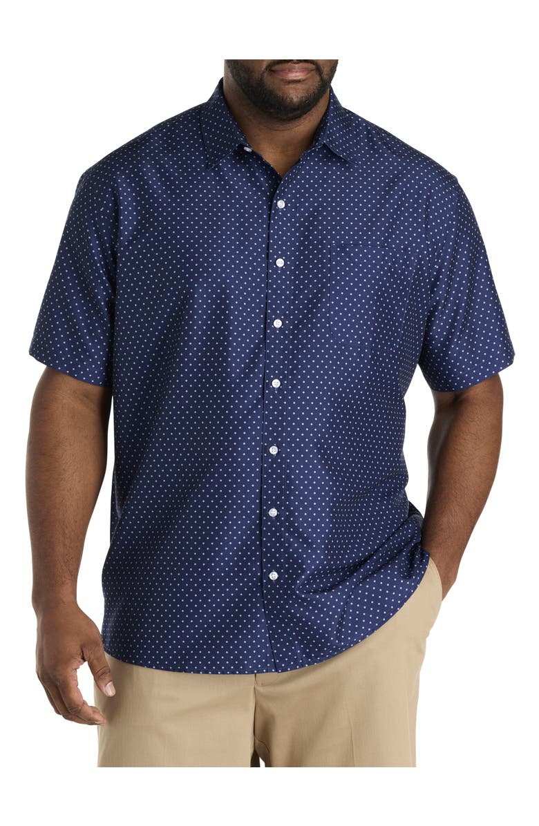 Harbor Bay by DXL Big & Tall Microfiber Microprint Sport Shirt, Main, color, 