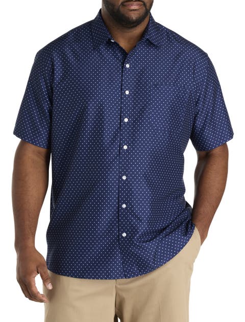 Big & Tall Microfiber Microprint Sport Shirt