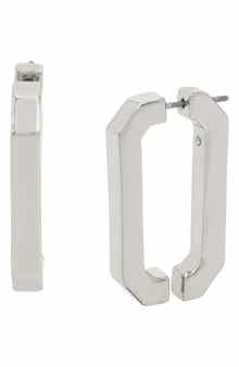 AllSaints Hexagon Hoop Front/Back Earrings