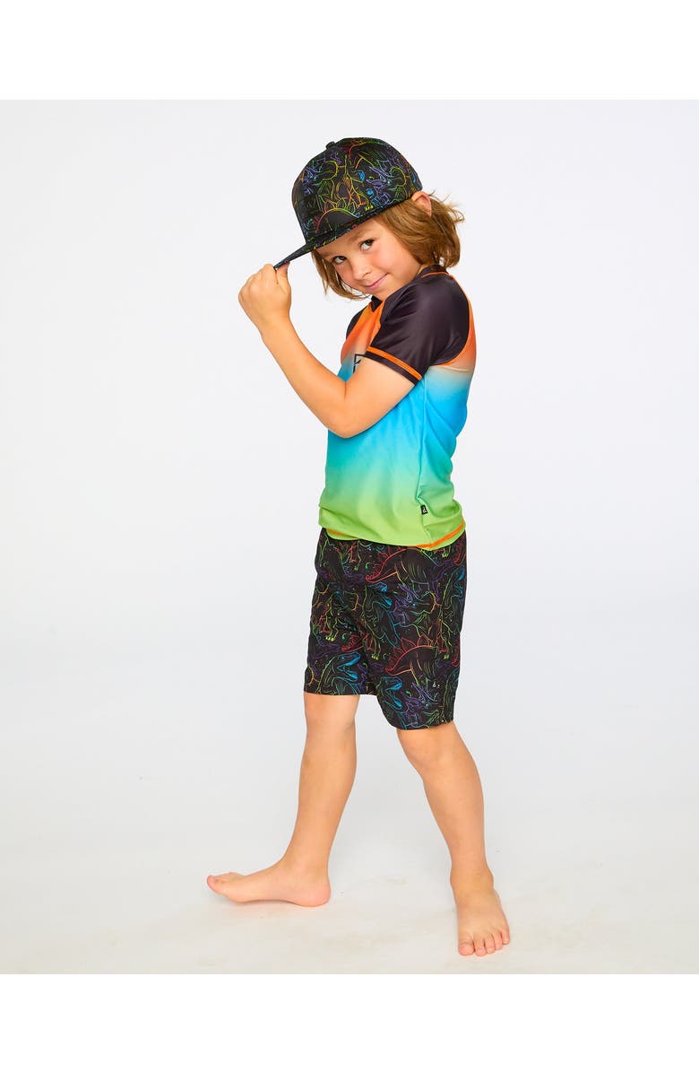 Deux par Deux Short Sleeve Gradient Rashguard, Alternate, color, Orange, Blue & Green Gradient