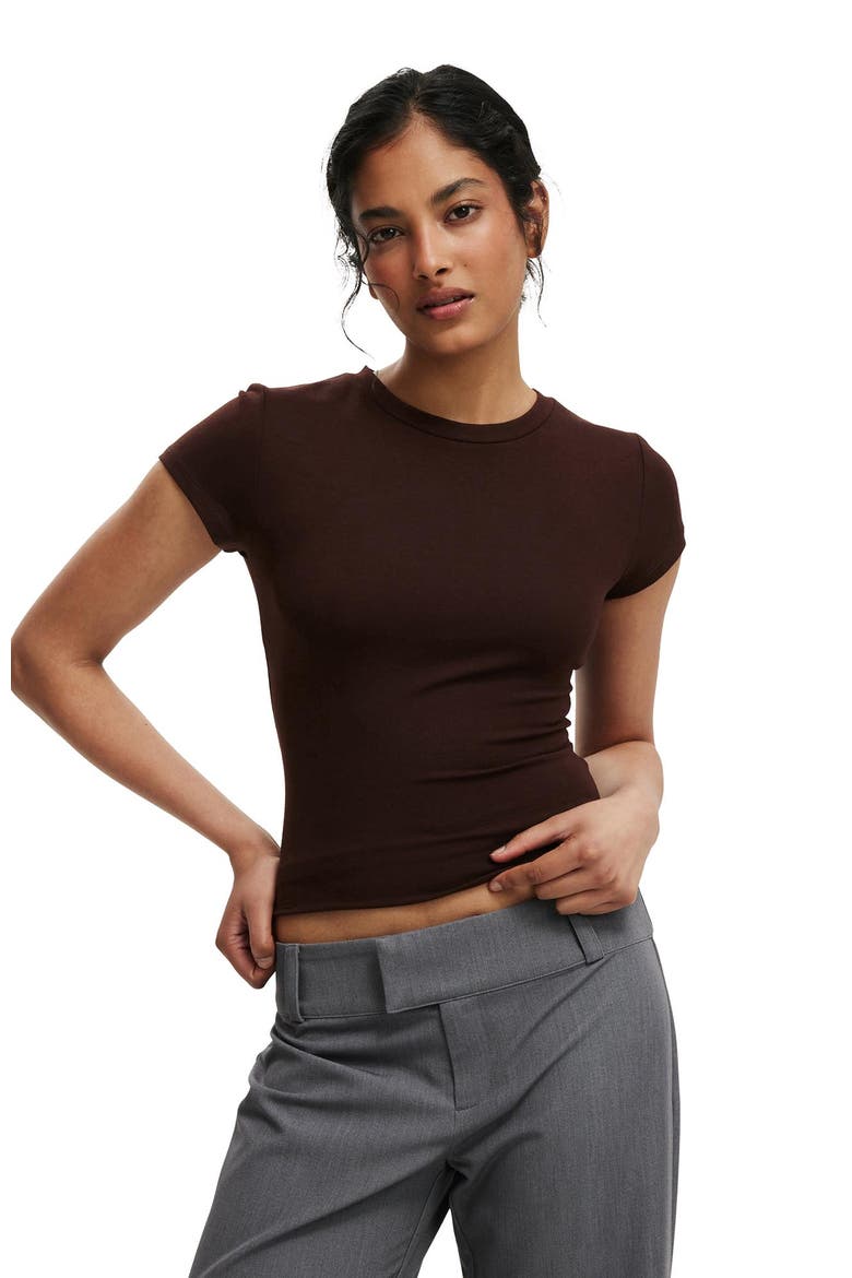 All Day Crew Tee, Main, color, Dark Oak