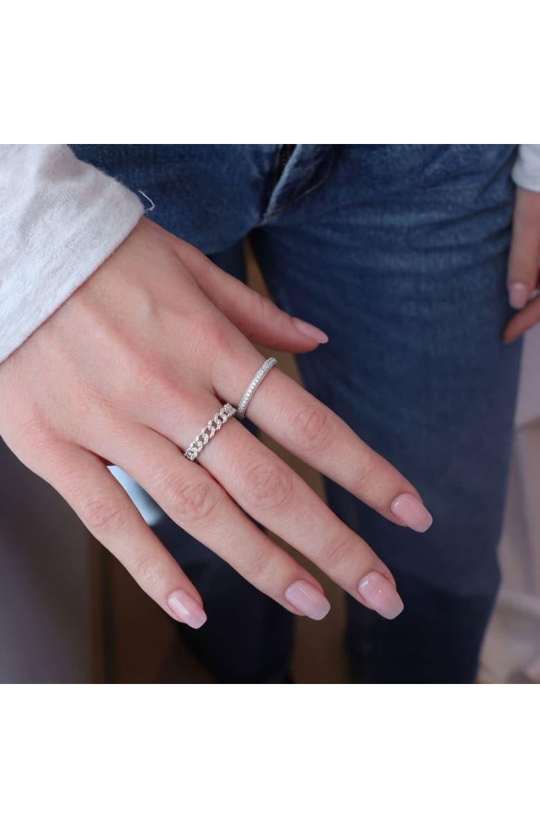 The Lovery Triple Row CZ Band, Alternate, color, Silver