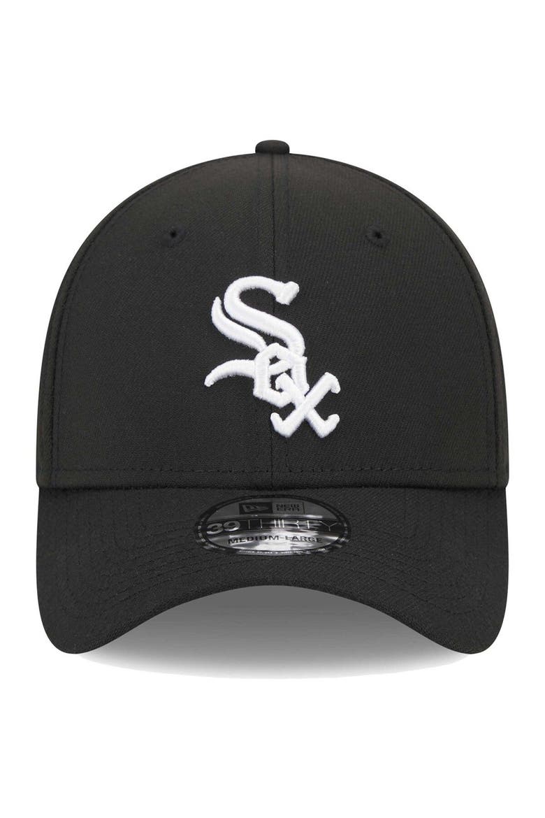 Men's New Era Black Chicago White Sox Logo 39THIRTY Flex Hat, Alternate, color, Black