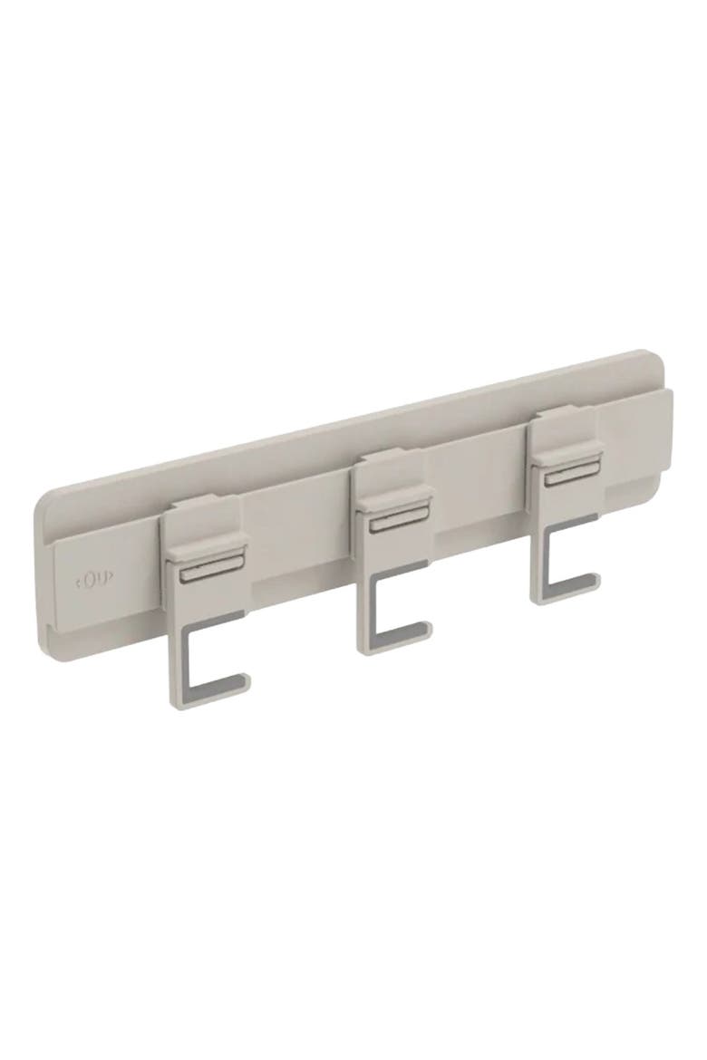 Wall Mounted Self Adhesive Broom and Mop Holder with 3 Adjustable Anti Slip Silicone Hooks, Main, color, Beige