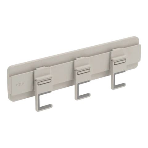 Wall Mounted Self Adhesive Broom and Mop Holder with 3 Adjustable Anti Slip Silicone Hooks