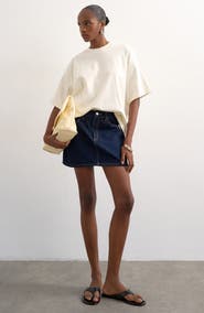 Topshop Plemet Cotton Denim Miniskirt