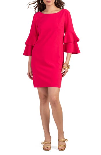 Trina Turk Leona 2 Ruffled Shift Dress In Te Amo Pink