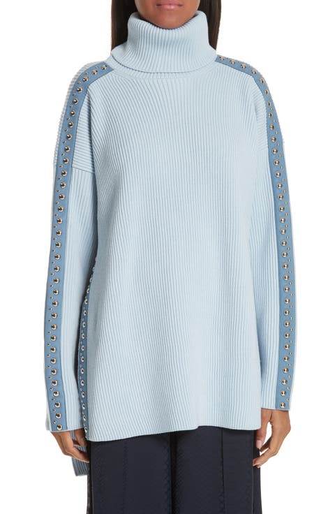 Stud Detail Turtleneck Sweater