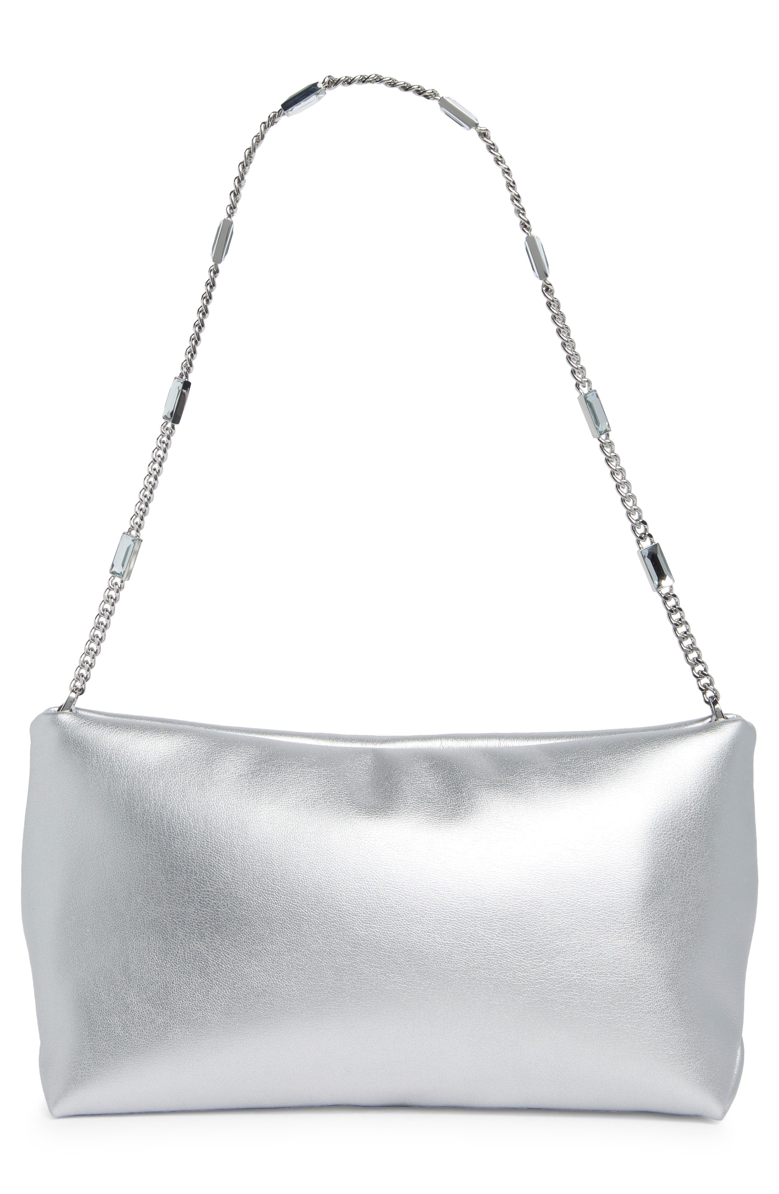 Kate Spade New York anya metallic shoulder bag, Alternate, color, Silver