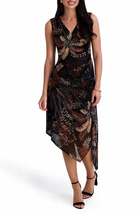 Asymmetric Hem Mesh Dress