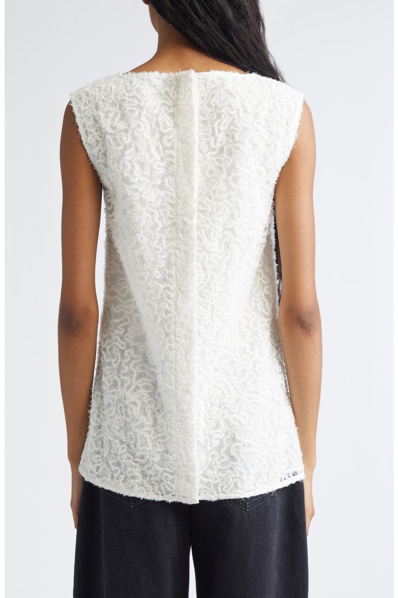 Virginie Embroidered Fringe Mesh Top, Alternate, color, OFF WHITE