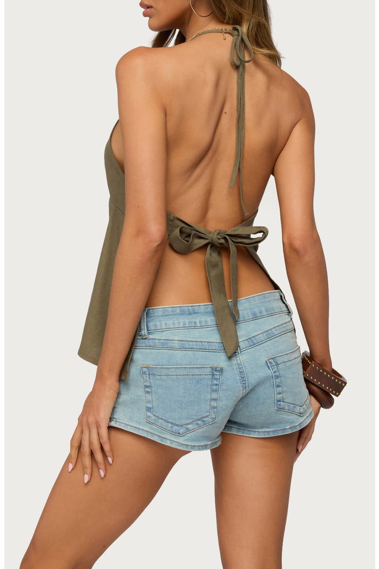 Nadine Embroidered Halter Top, Alternate, color, OLIVE