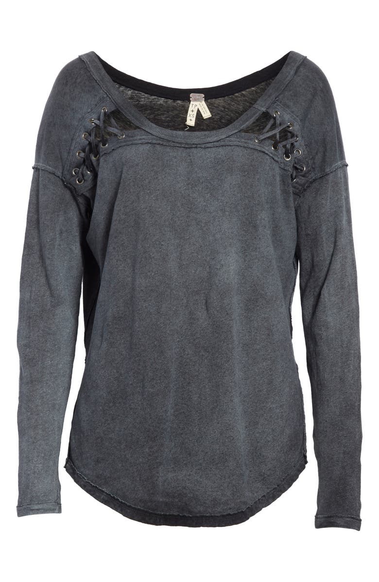 Free People First Love Lace-Up Tee, Alternate, color,