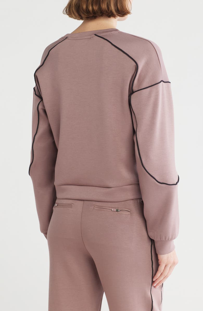Jessica Simpson Contrast Piping Soft Luxe Sweatshirt, Alternate, color, 