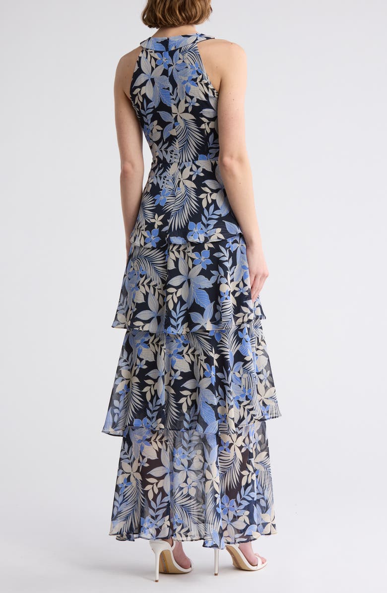 Tommy Hilfiger Floral Sleeveless Tiered Chiffon Maxi Dress, Alternate, color,