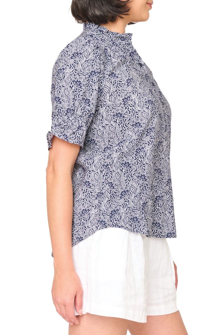 Dianthus Floral Puff Sleeve Top, Alternate, color, MIDNIGHT VINE