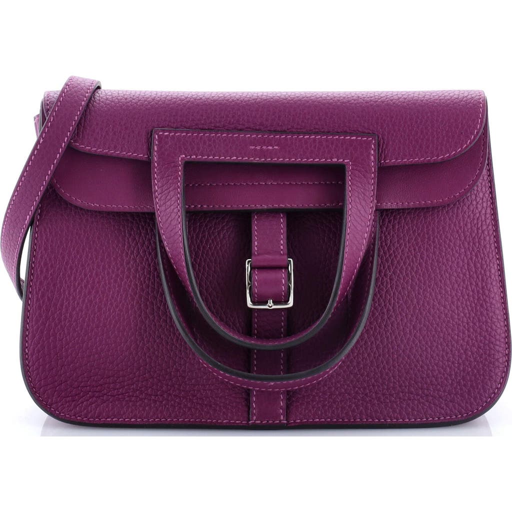 Pre-owned Hermes Hermes Halzan Bag Clemence 25 In Pink