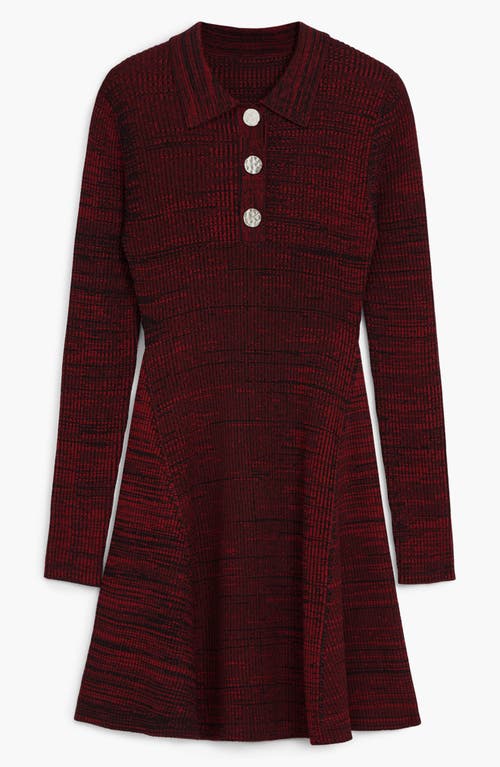 Desigual Marti Long Sleeve Minidress In Burgundy