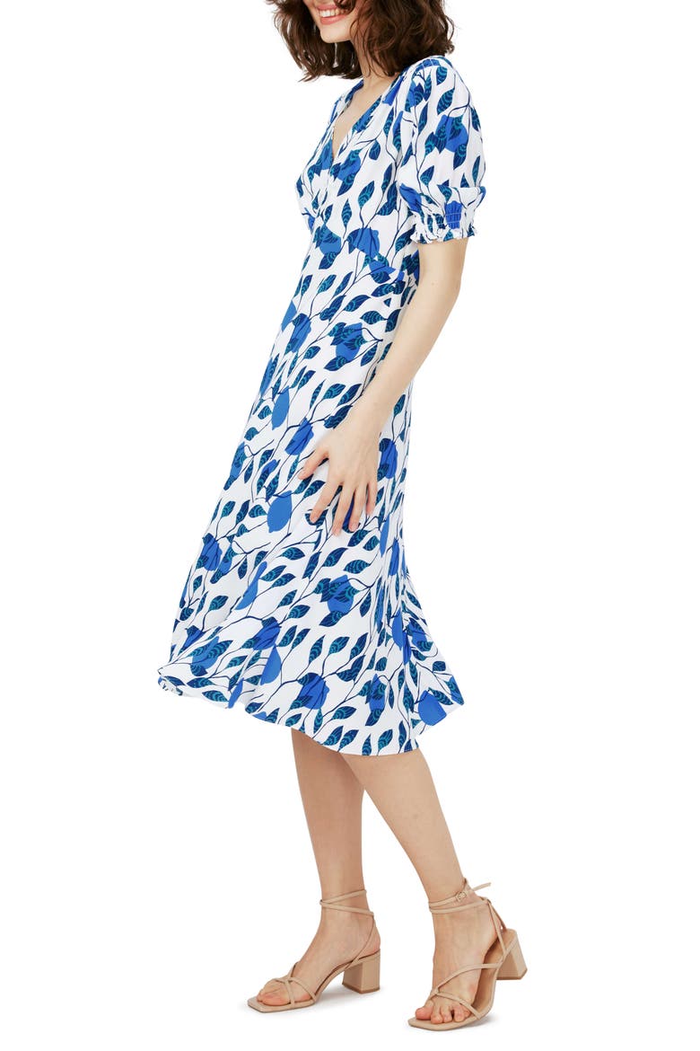 Jemma Floral Print Dress, Alternate, color, LANTERN LVS IVORY MD