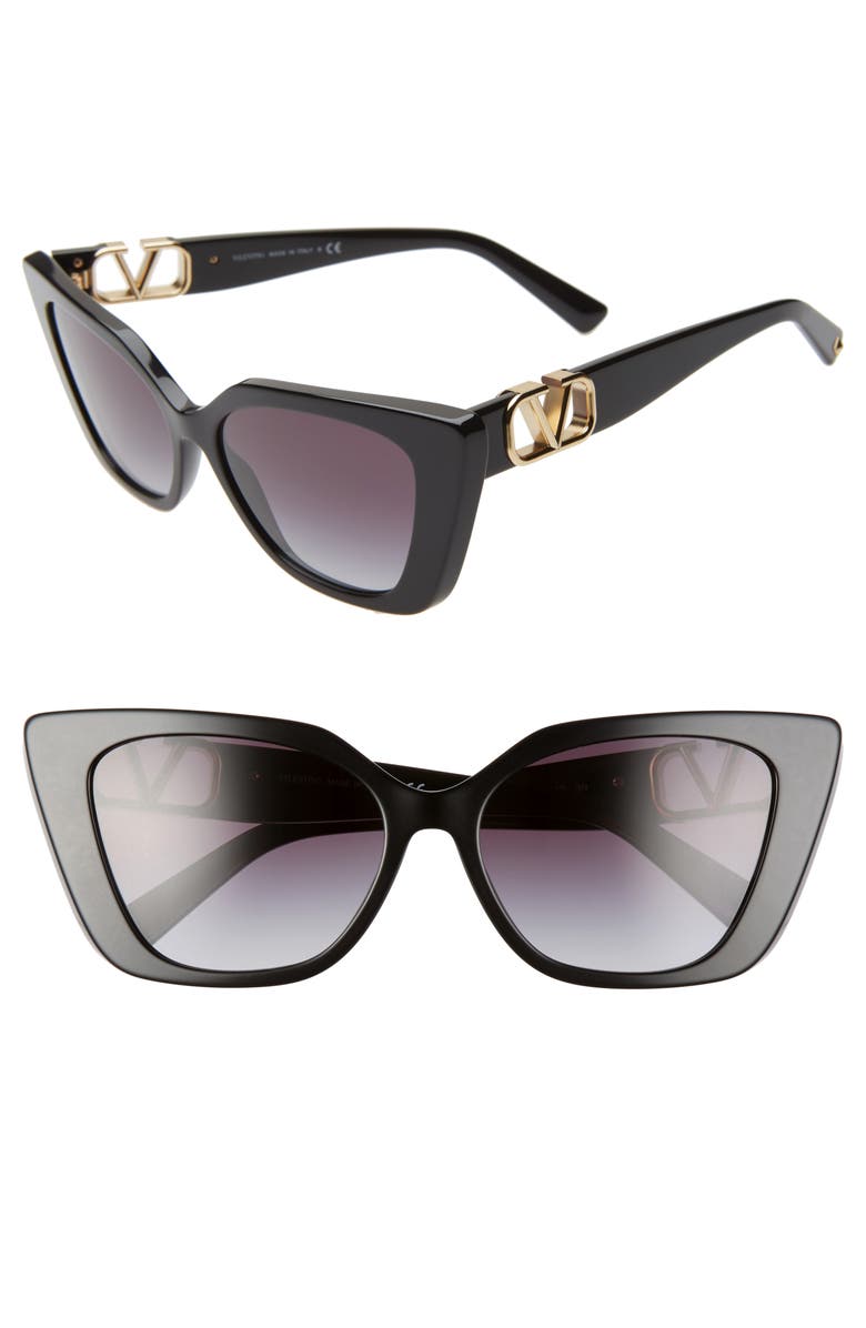 Valentino VLOGO 56mm Gradient Cat Eye Sunglasses, Main, color,