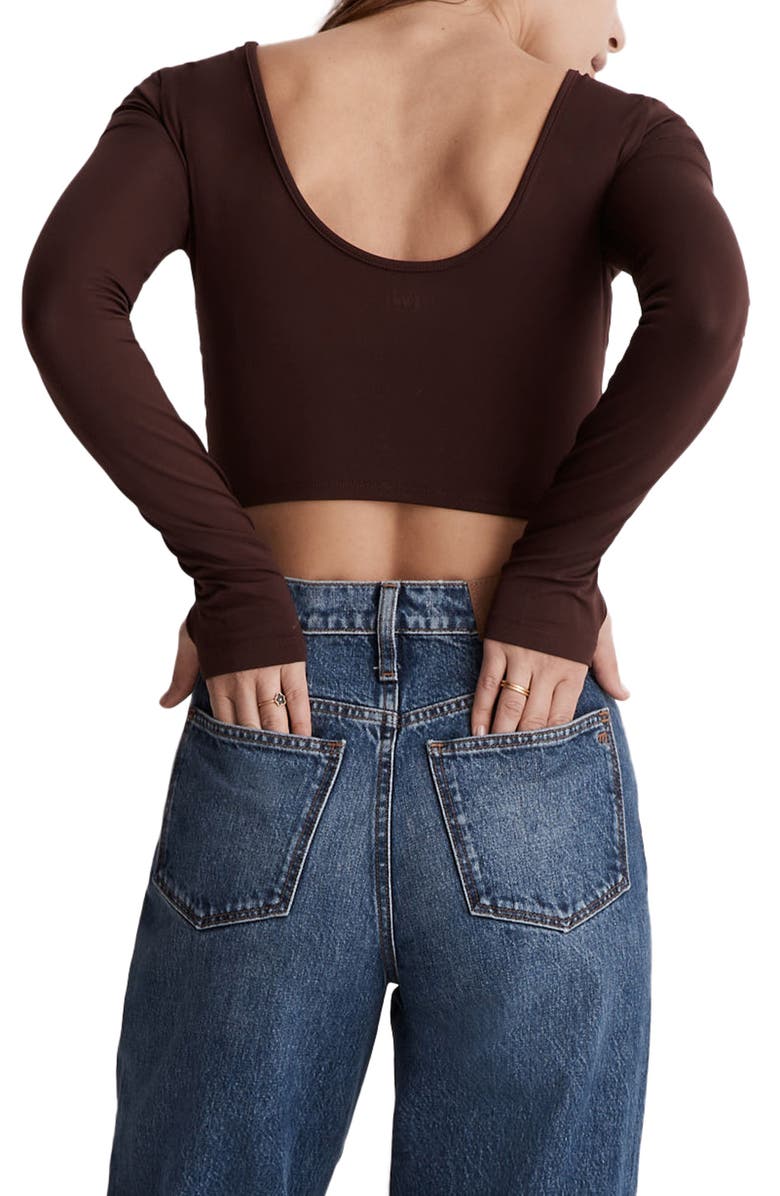 MWL Flex Long Sleeve Scoop Crop T-Shirt, Alternate, color,