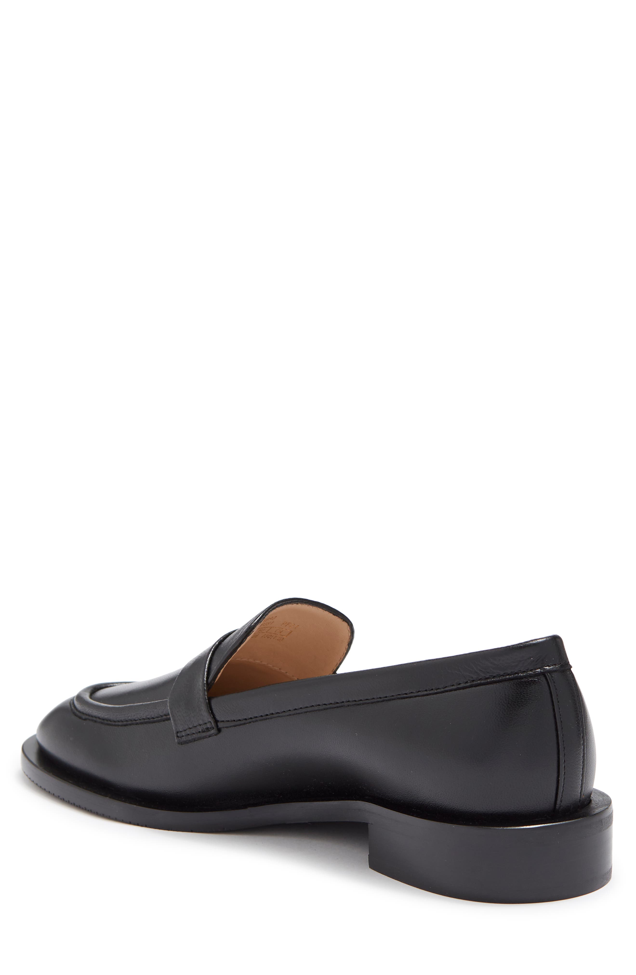 Palmer Sleek Leather Loafer, Alternate, color, BLACK