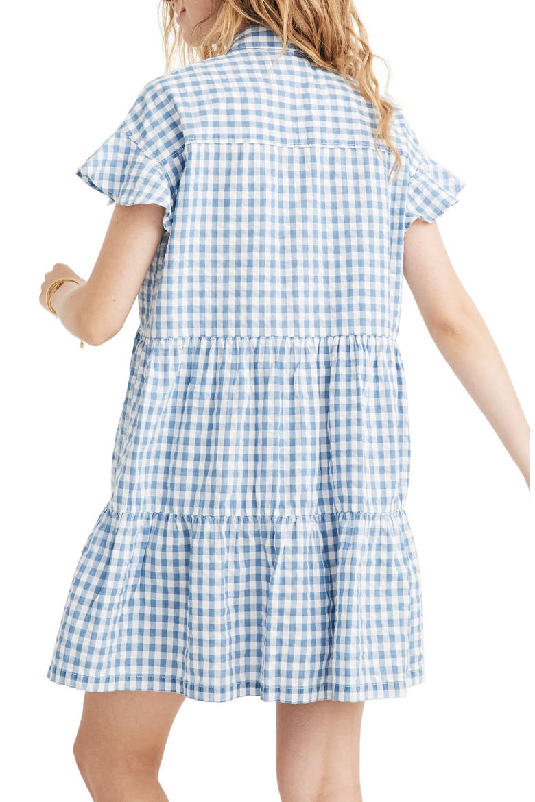 Central Gingham Ruffle Hem Shirtdress, Alternate, color, LARGE GINGHAM LOGAN GINGHAM