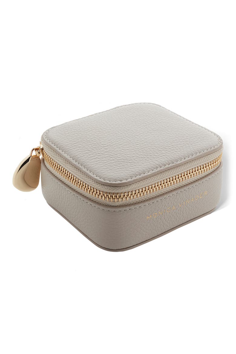 Leather Jewelry Box, Main, color, PEBBLE GREY