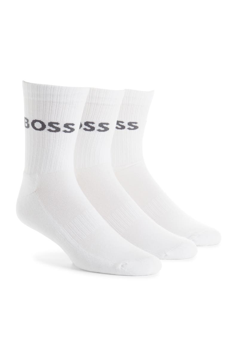 BOSS 3-Pack Logo Socks, Main, color, 