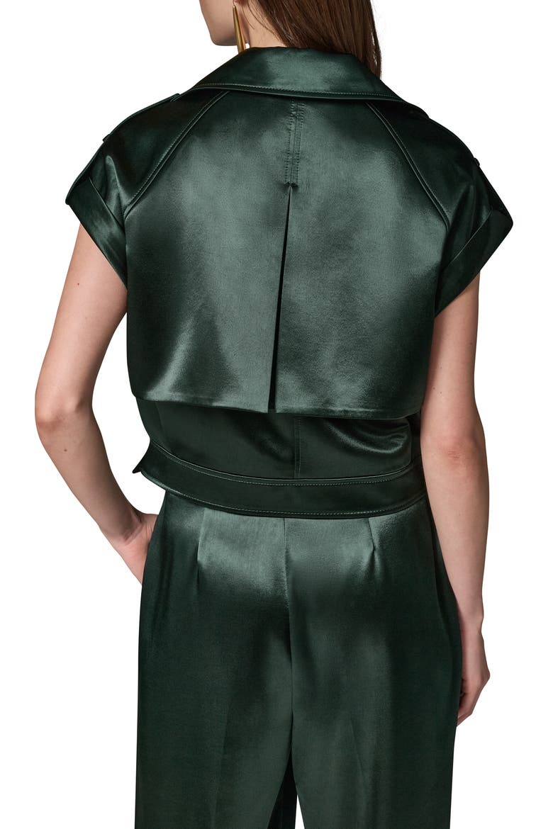 Double Breasted Belted Vest, Alternate, color, BLACK FOREST