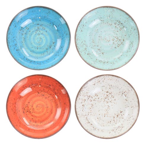 Elama Pryce 12 Piece Melamine Dinnerware Set In Multi