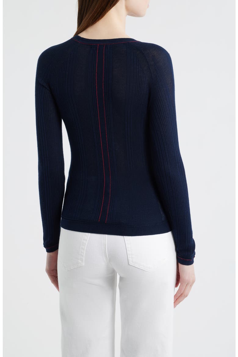 Teresa Raglan Sleeve Rib Top, Alternate, color, NAVY
