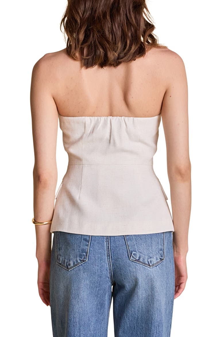 Button Front Strapless Top, Alternate, color, IVORY