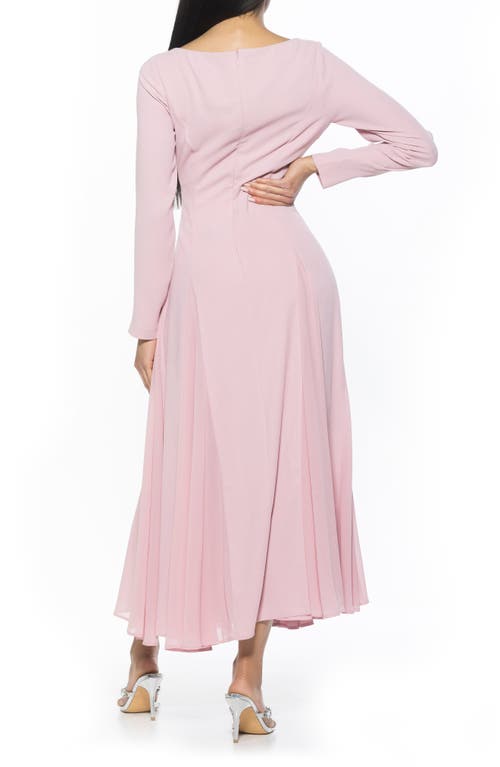 Alexia Admor Elodie Floral Long Sleeve Maxi Dress In Blush