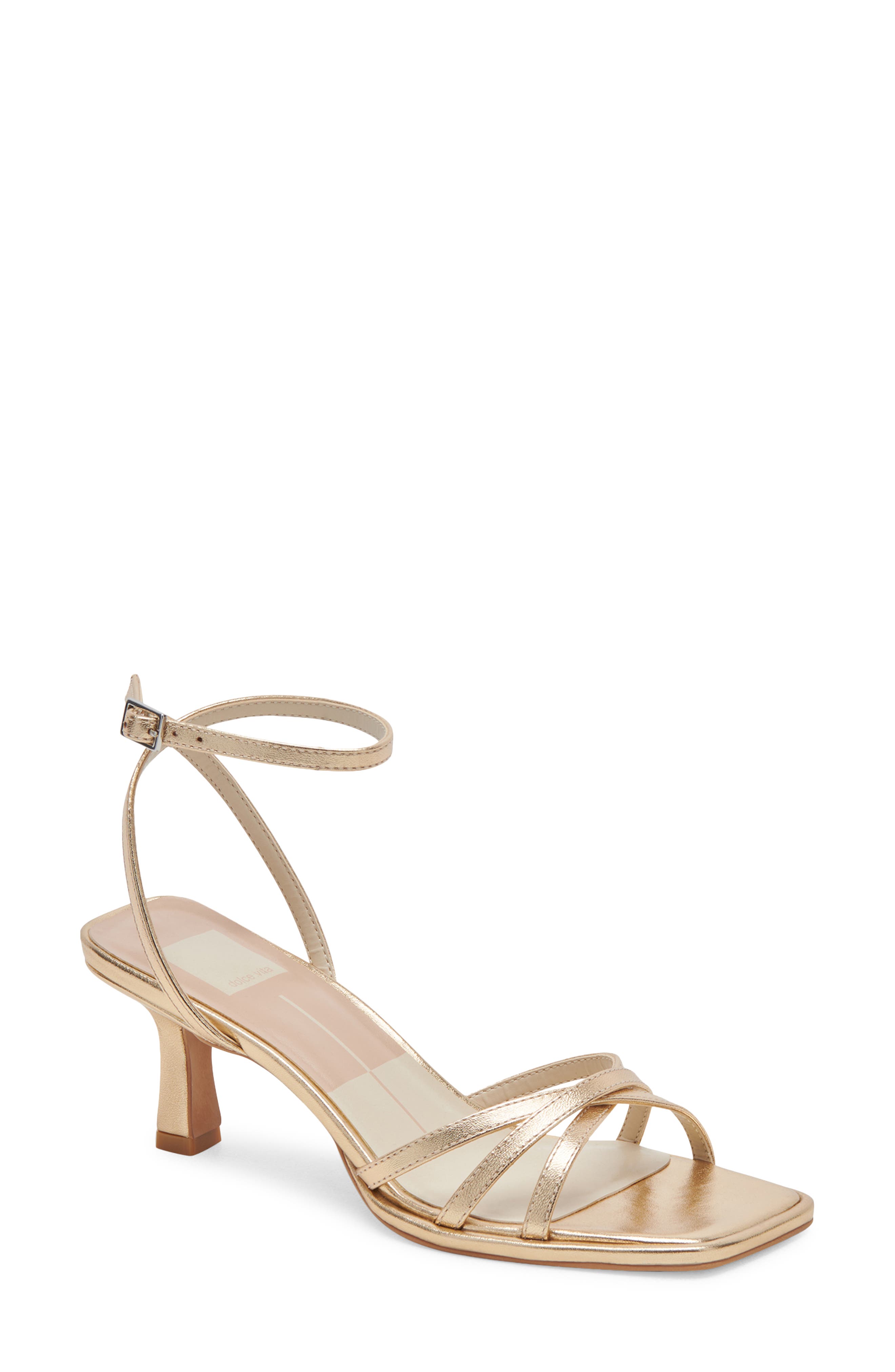 Dolce Vita Manji Ankle Strap Sandal, Main, color, Light Gold Metallic