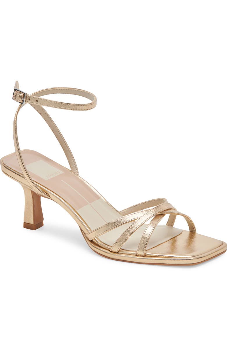 Dolce Vita Manji Ankle Strap Sandal, Main, color, Light Gold Metallic