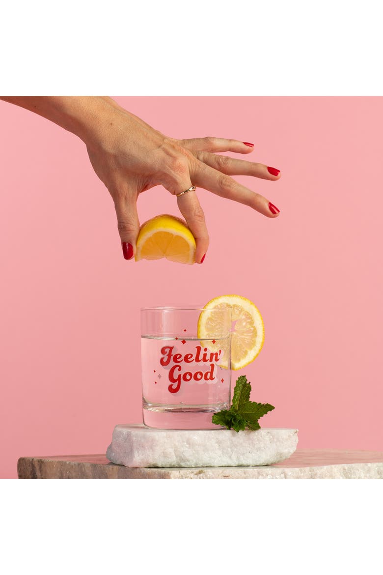 Feelin Good Rocks Glass Clear 18 oz, Alternate, color, Clear