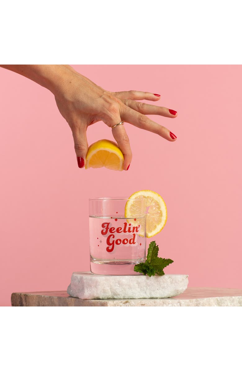 Totalee Gift Feelin Good Rocks Glass Clear 18 oz, Alternate, color, 