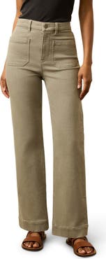 Faherty Patch Pocket High Waist Wide Leg Stretch Terry Pants