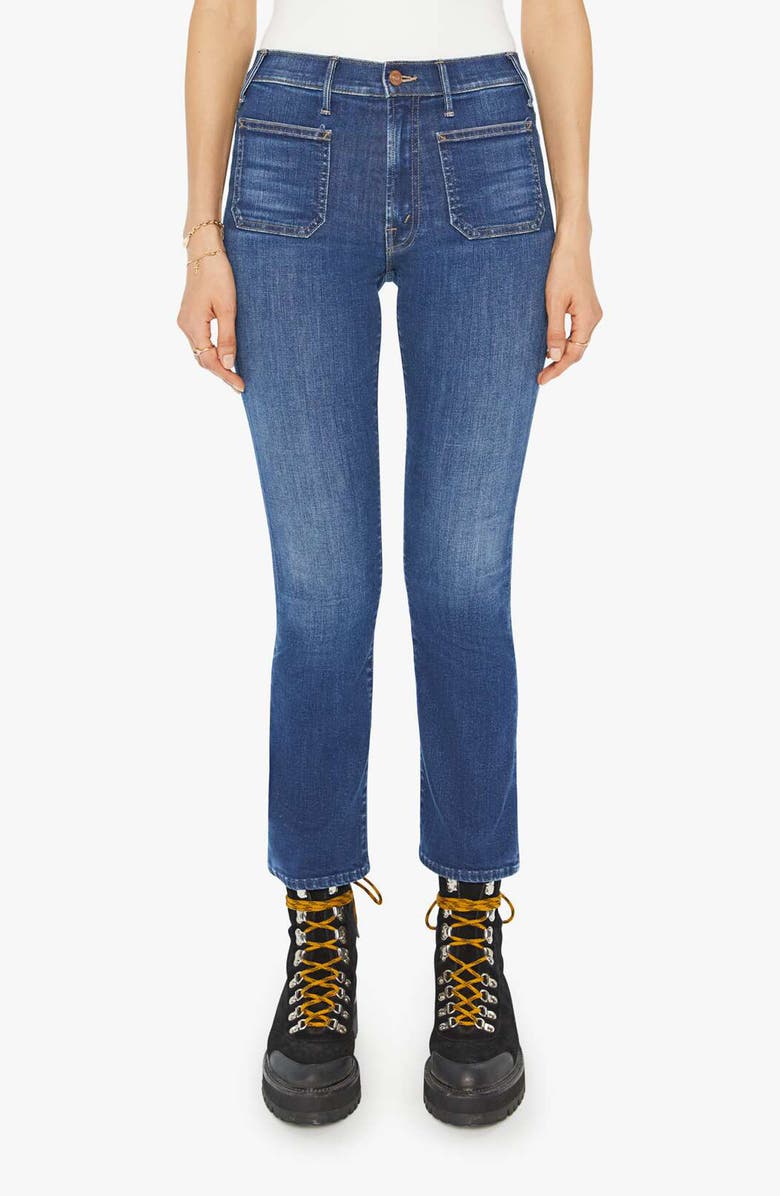 MOTHER The Insider Flood Patch Pocket Straight Leg Jeans, Main, color, 