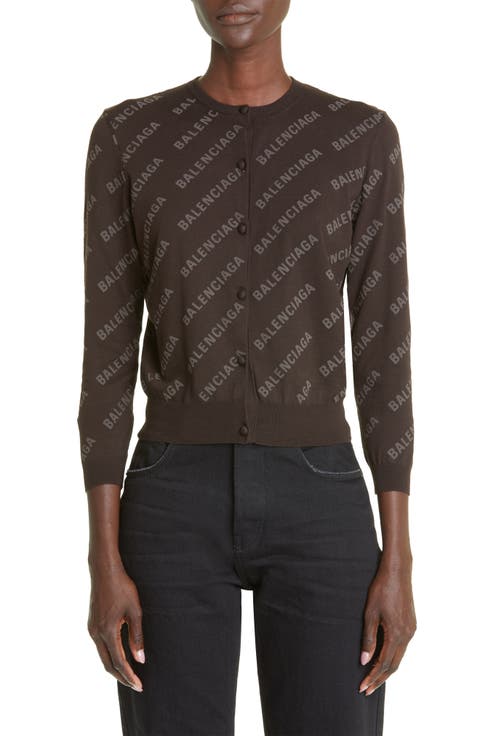 Women's Fitted Cotton Logo Cardigan