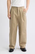 Dunst Double Pleated Wide Leg Chino Pants