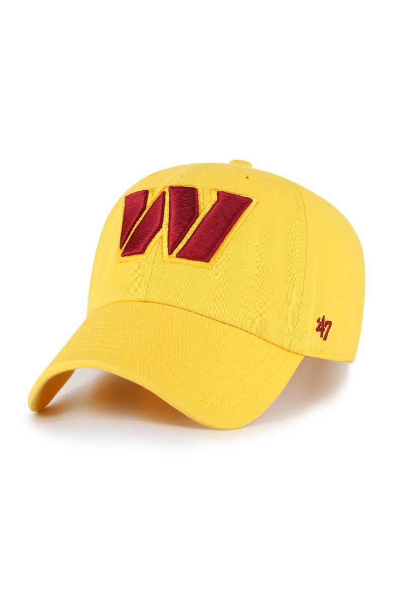 Men's '47  Gold Washington Commanders Cleanup Adjustable Hat, Main, color, Gold