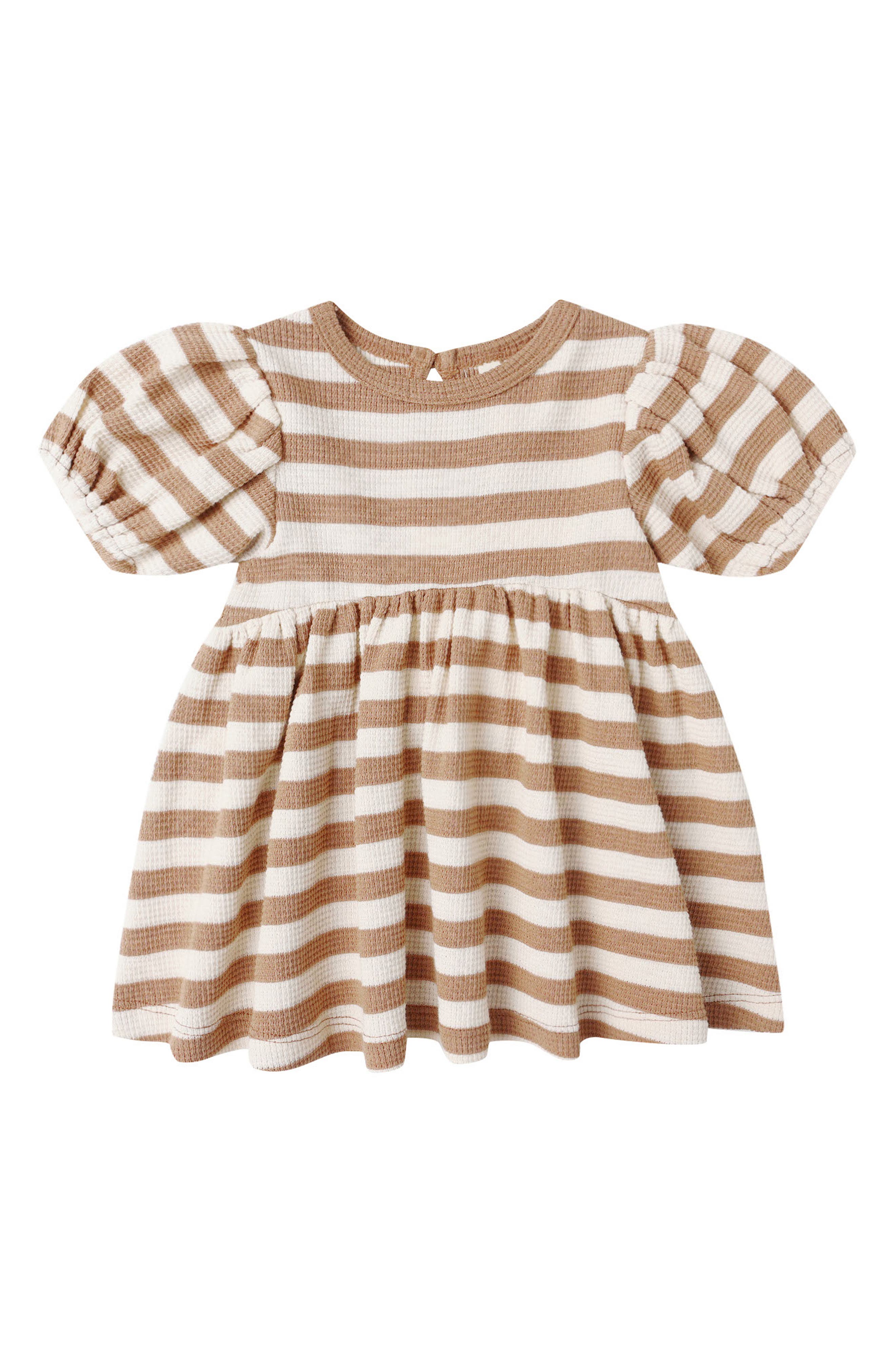 Darla Havest Stripe Puff Sleeve Organic Cotton Dress with Bloomers